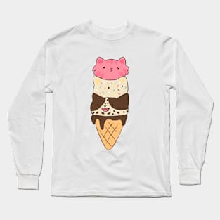 Cute Cat Cream Cone Long Sleeve T-Shirt